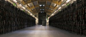 Mining rigs inside the bitcoin factory 'Genesis Farming' near Reykjavik. Source: AFP