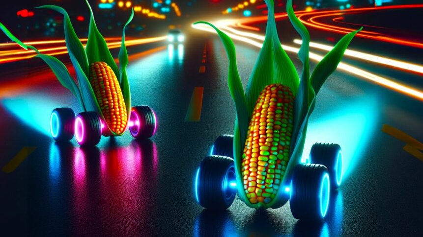 Night vision applications of corn cobs