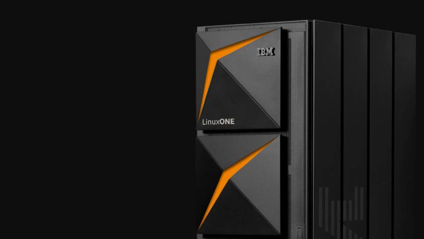 A maninframe computer, the IBM LinuxONE Express.