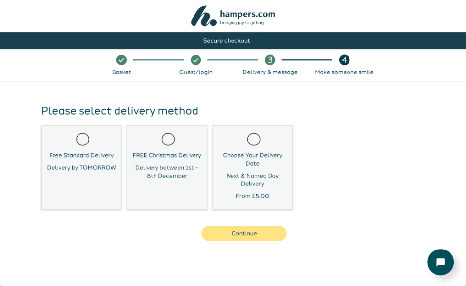 Multiple shipping options